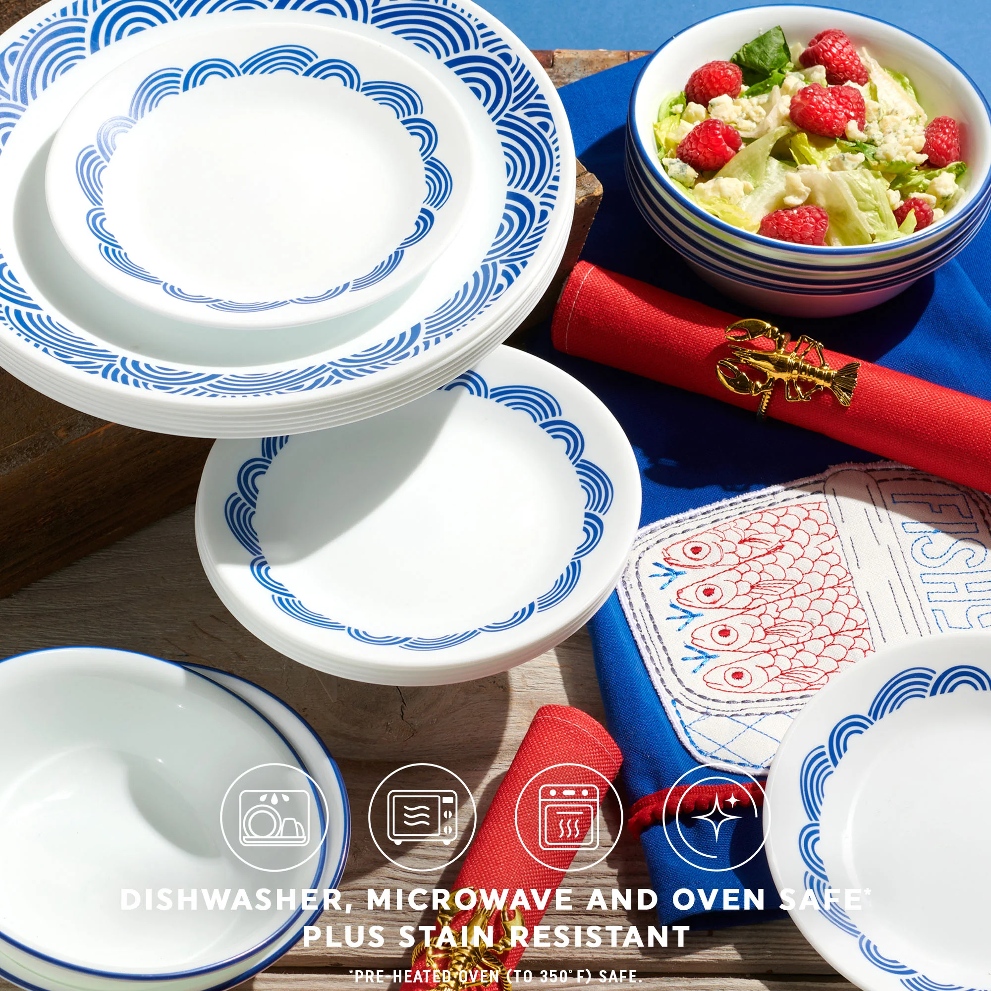 Corelle® Rolling Waves 18-piece Dinnerware Set, Service for 6 - Image 3