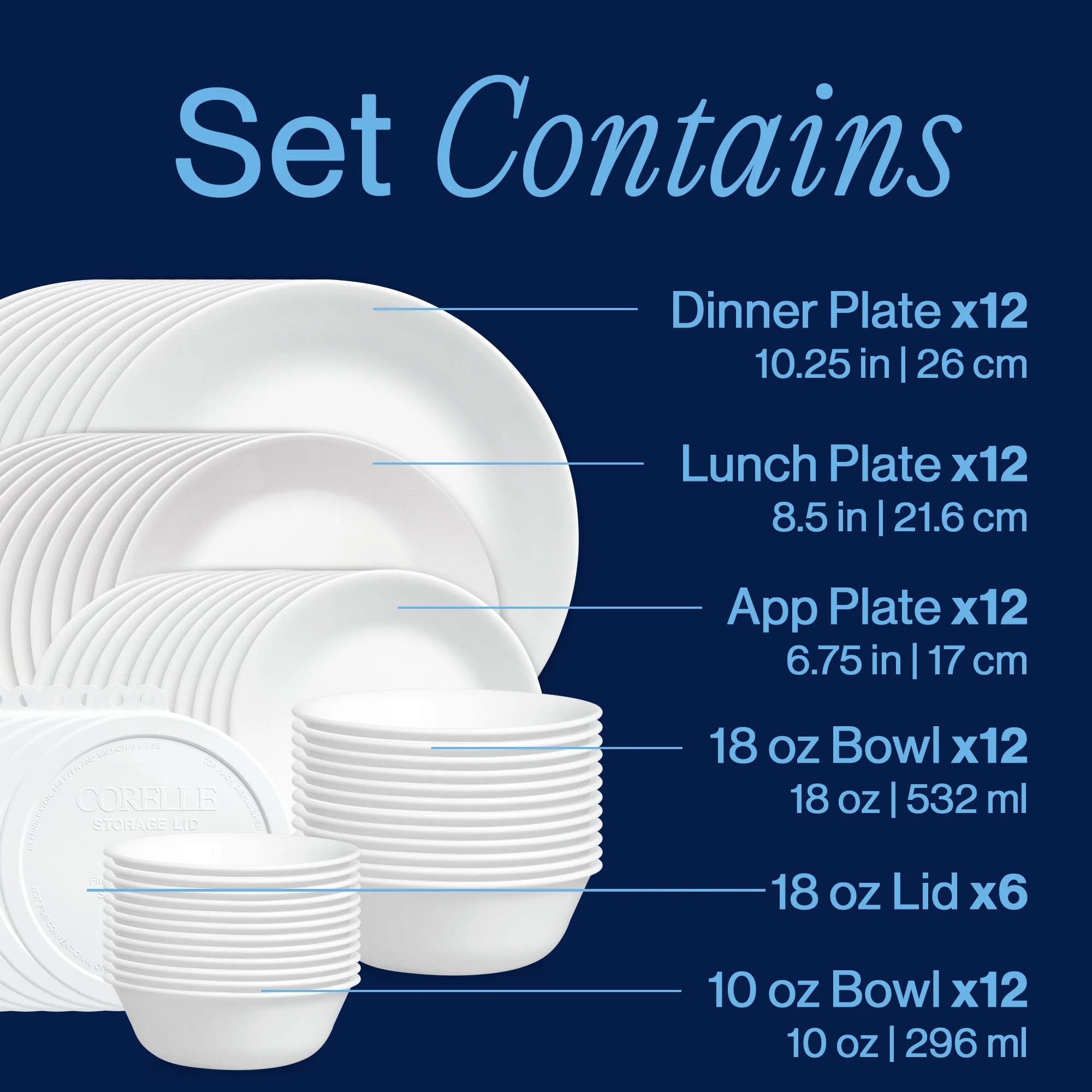 Corelle® Winter Frost White 66-piece Dinnerware Set, Service for 12 - Image 3